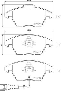 Brembo P 85 146 - Zestaw klocków hamulcowych, hamulce tarczowe parts5.com