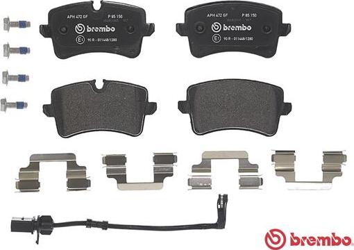 Brembo P 85 150 - Komplet zavornih oblog, ploscne (kolutne) zavore parts5.com