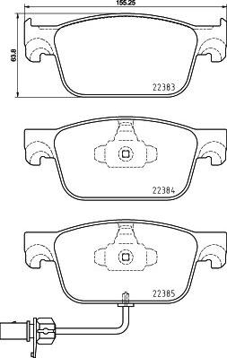 Brembo P 85 153 - Piduriklotsi komplekt,ketaspidur parts5.com