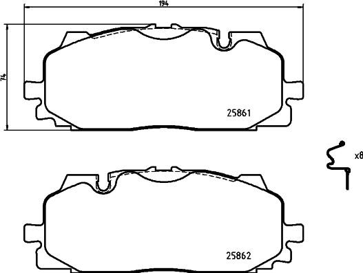 Brembo P 85 165 - Комплект спирачно феродо, дискови спирачки parts5.com