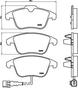 Brembo P 85 112X - Brake Pad Set, disc brake parts5.com