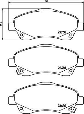 Brembo P 83 046 - Fékbetétkészlet, tárcsafék parts5.com