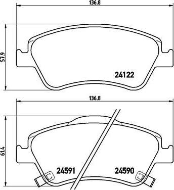 Brembo P 83 079 - Zestaw klocków hamulcowych, hamulce tarczowe parts5.com