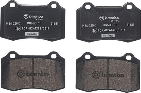 Brembo P 36 020X - Brake Pad Set, disc brake parts5.com