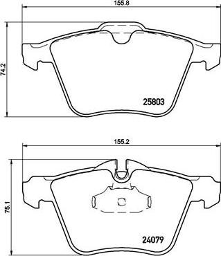 Brembo P 36 028 - Komplet zavornih oblog, ploscne (kolutne) zavore parts5.com