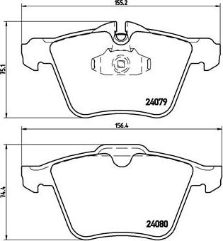 Brembo P 36 027 - Komplet zavornih oblog, ploscne (kolutne) zavore parts5.com