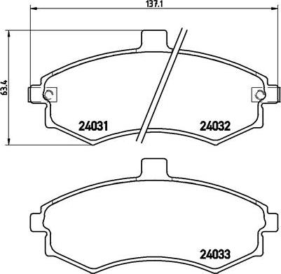 Brembo P 30 020 - Juego de pastillas de freno parts5.com