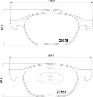 Brembo P 24 158 - Komplet pločica, disk-kočnica parts5.com