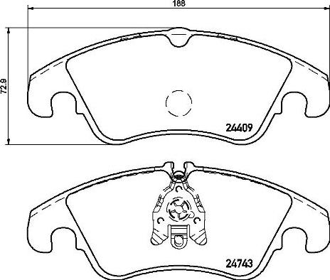 Brembo P 24 161 - Тормозные колодки, дисковые, комплект parts5.com