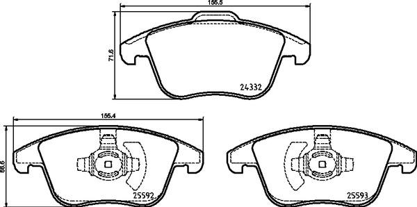 Brembo P 24 211 - Σετ τακάκια, δισκόφρενα parts5.com