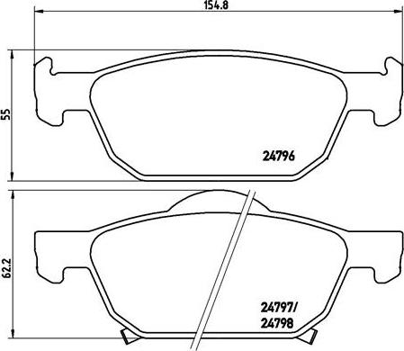 Brembo P 28 044 - Set placute frana,frana disc parts5.com