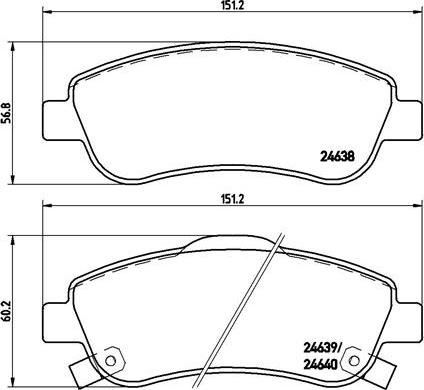 Brembo P 28 045 - Juego de pastillas de freno parts5.com