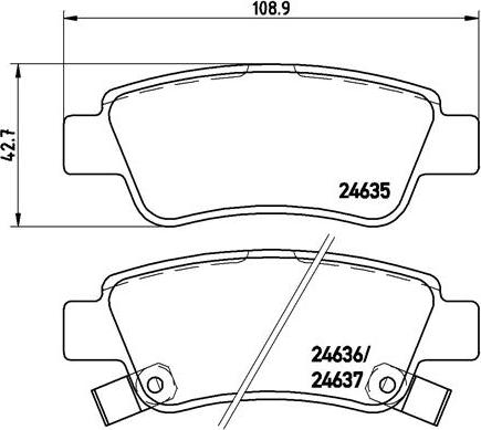 Brembo P 28 046 - Juego de pastillas de freno parts5.com