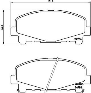 Brembo P 28 043X - Тормозные колодки, дисковые, комплект parts5.com