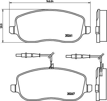 Brembo P 23 090 - Komplet pločica, disk-kočnica parts5.com