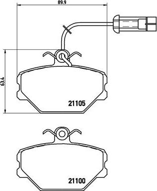 Brembo P 23 044 - Sada brzdových destiček, kotoučová brzda parts5.com