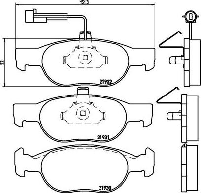 Brembo P 23 057 - Sada brzdových destiček, kotoučová brzda parts5.com