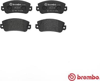 Brembo P 23 021 - Sada brzdových destiček, kotoučová brzda parts5.com