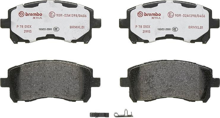 Brembo P 78 010X - Komplet pločica, disk-kočnica parts5.com