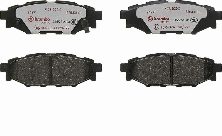 Brembo P 78 020X - Piduriklotsi komplekt,ketaspidur parts5.com