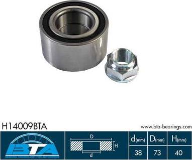 BTA H14009BTA - Комплект подшипника ступицы колеса parts5.com