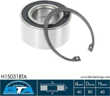 BTA H15031BTA - Σετ ρουλεμάν τροχών parts5.com