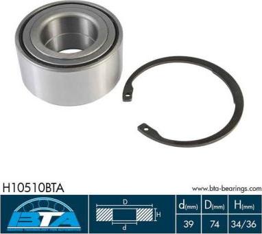 BTA H10510BTA - Lożisko kolesa - opravná sada parts5.com