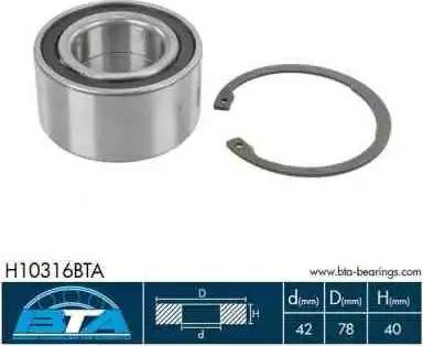 BTA H10316BTA - Комплект подшипника ступицы колеса parts5.com