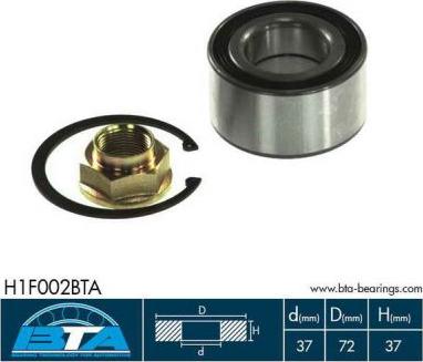 BTA H1F002BTA - Σετ ρουλεμάν τροχών parts5.com