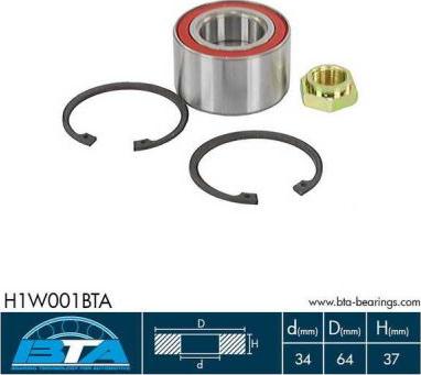 BTA H1W001BTA - Комплект колесен лагер parts5.com