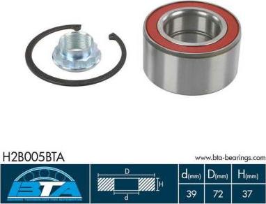 BTA H2B005BTA - Pyöränlaakerisarja parts5.com