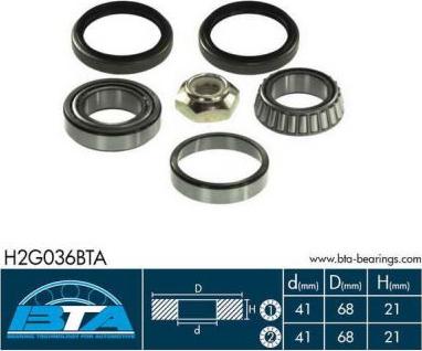 BTA H2G036BTA - Комплект подшипника ступицы колеса parts5.com