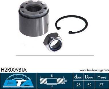 BTA H2R009BTA - Tekerlek yatağı seti parts5.com