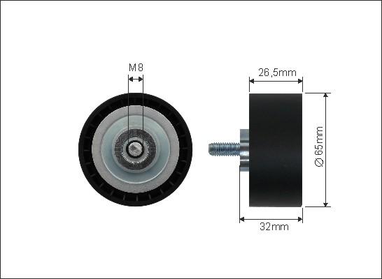 Caffaro 444-03 - Rola ghidare / conducere, curea transmisie parts5.com