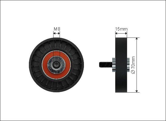 Caffaro 45-07 - Τροχαλία παρέκκλισης, ιμάντας poly-V parts5.com