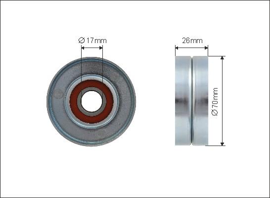 Caffaro 458-05 - Usmeravajući / vodeći točkić, klinasti rebrasti kaiš parts5.com