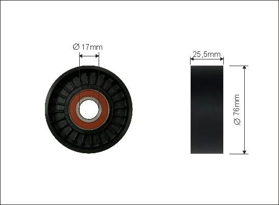 Caffaro 417-00 - Skretni / vodeći valjak, klinasti rebrasti remen parts5.com