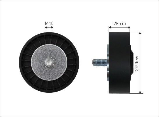 Caffaro 481-05 - Deflection / Guide Pulley, v-ribbed belt parts5.com