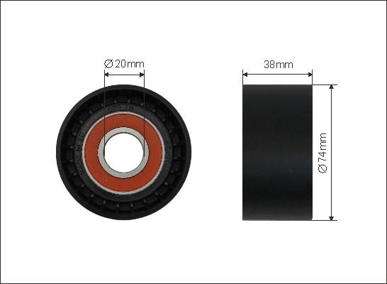 Caffaro 485-00 - Паразитна / водеща ролка, пистов ремък parts5.com