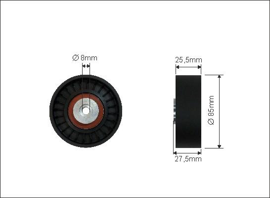 Caffaro 43-46 - Preusmerjevalni valj / vodilni valj, rebrasti jermen parts5.com