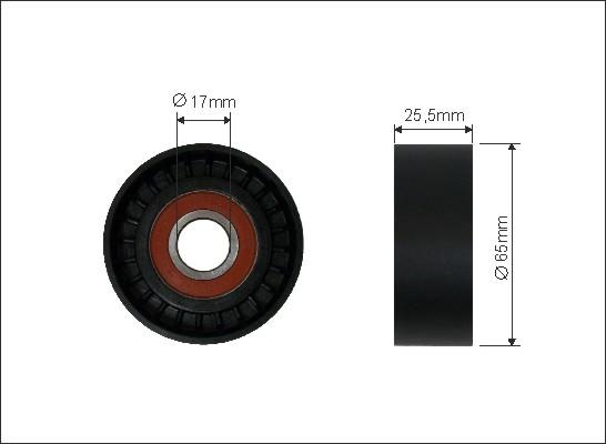 Caffaro 434-00 - Rola ghidare / conducere, curea transmisie parts5.com