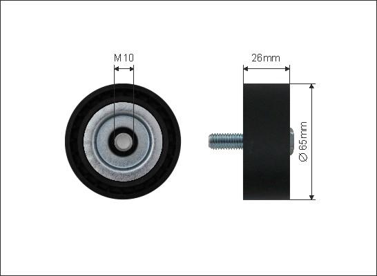 Caffaro 500444 - Deflection / Guide Pulley, v-ribbed belt parts5.com