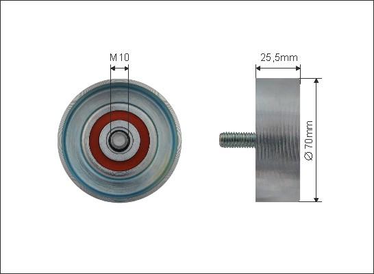 Caffaro 500451 - Rola ghidare / conducere, curea transmisie parts5.com