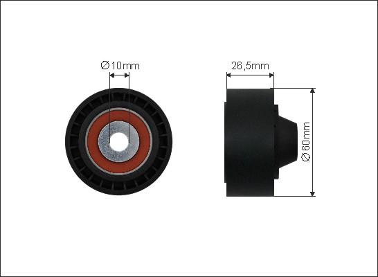 Caffaro 500452 - Rola ghidare / conducere, curea transmisie parts5.com