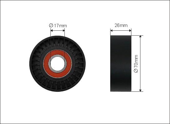 Caffaro 500436 - Deflection / Guide Pulley, v-ribbed belt parts5.com