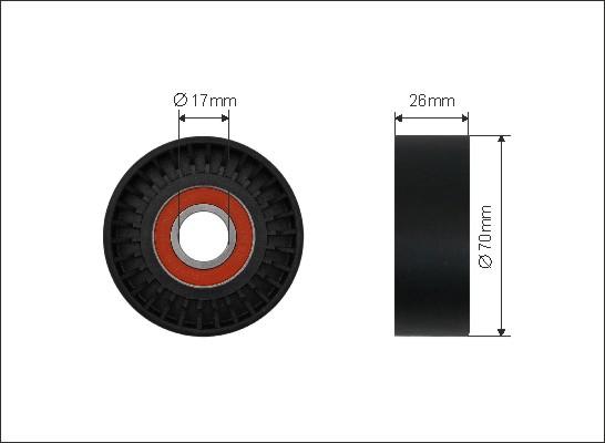 Caffaro 500422 - Rola ghidare / conducere, curea transmisie parts5.com