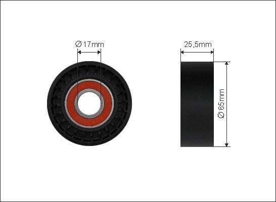 Caffaro 500595 - Umlenk / Führungsrolle, Keilrippenriemen parts5.com