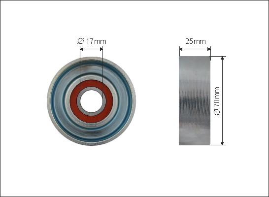 Caffaro 500525 - Rola ghidare / conducere, curea transmisie parts5.com