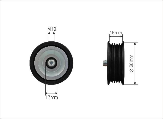 Caffaro 500095 - Preusmerjevalni valj / vodilni valj, rebrasti jermen parts5.com