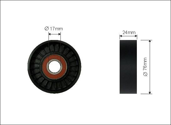 Caffaro 500052 - Szíjtárcsa / vezetőgörgő, hosszbordás szíj parts5.com